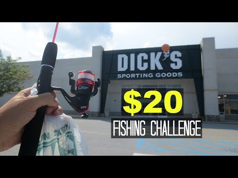 $20 Dicks Sporting Goods Fishing Challenge!! (Surprising!)