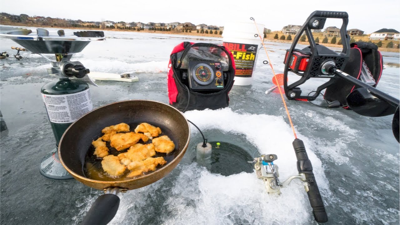CATCH and COOK while Ice Fishing!!!!!