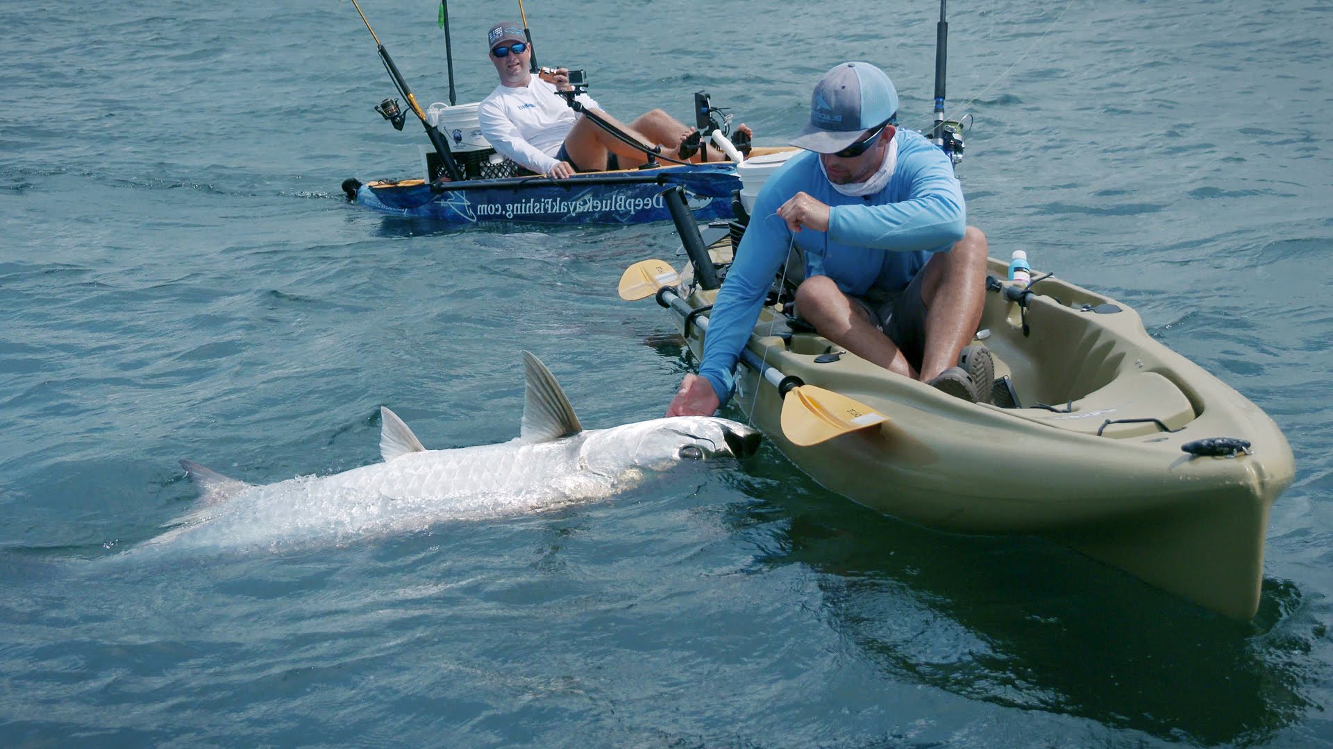 Kayak Fishing — Giant Tarpon and Jack Crevalles — 4K