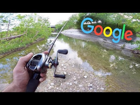 Google Maps URBAN Creek Fishing CHALLENGE!