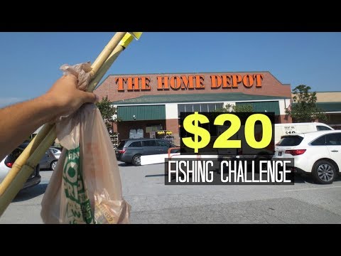 $20 Homemade Fishing Rod Challenge!! (Surprising!) Home Depot!