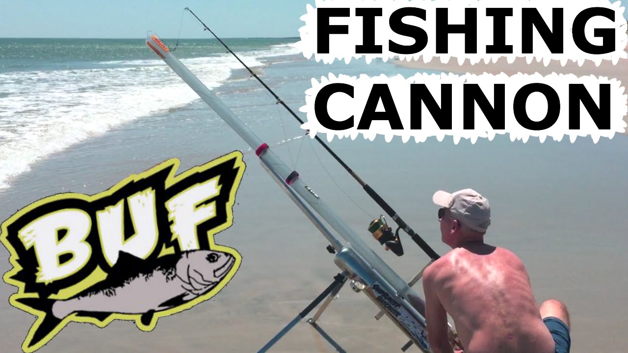 BEACH FISHING CANNON BAIT CASTER 300 YARD CASTING OFFSHORE 6 FOOT SHARKS BUNKER UP FISHING
